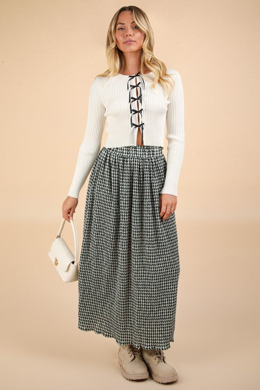 Check Midi Skirt