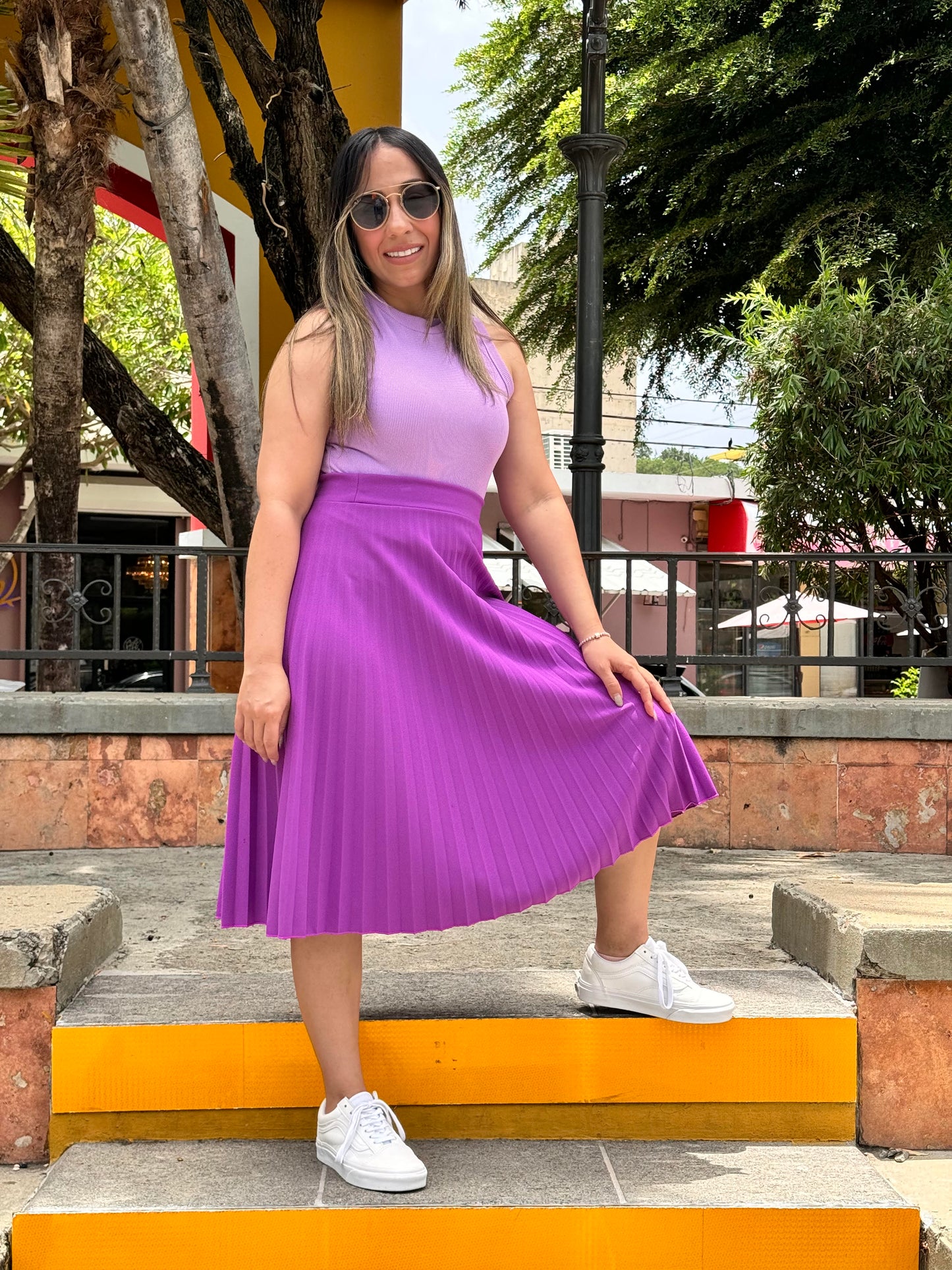 Falda Violet Plizada